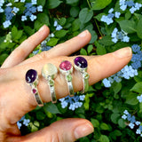 Tourmaline Peridot Ring - Size 8.25
