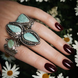 Turquoise Feather Ring Size 8.5