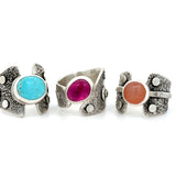 Pink Tourmaline Armor Ring - Size 8.5-8.75