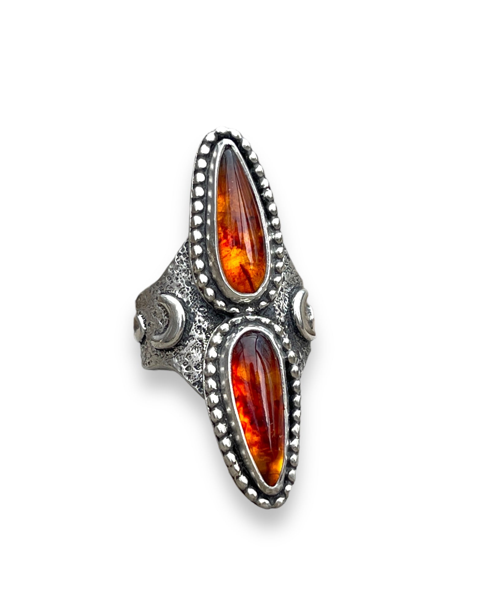 Amber Moon Warrior Ring Size 9-9.25