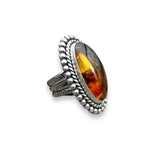 Amber Statement Ring Size 8.75-9