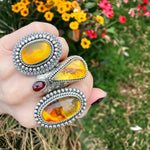 Amber Statement Ring Size 8.75-9