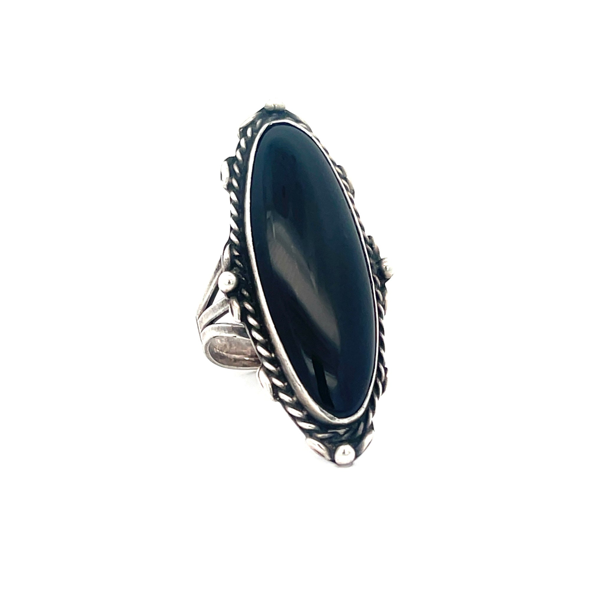 Black Onyx Statement Ring Size 10