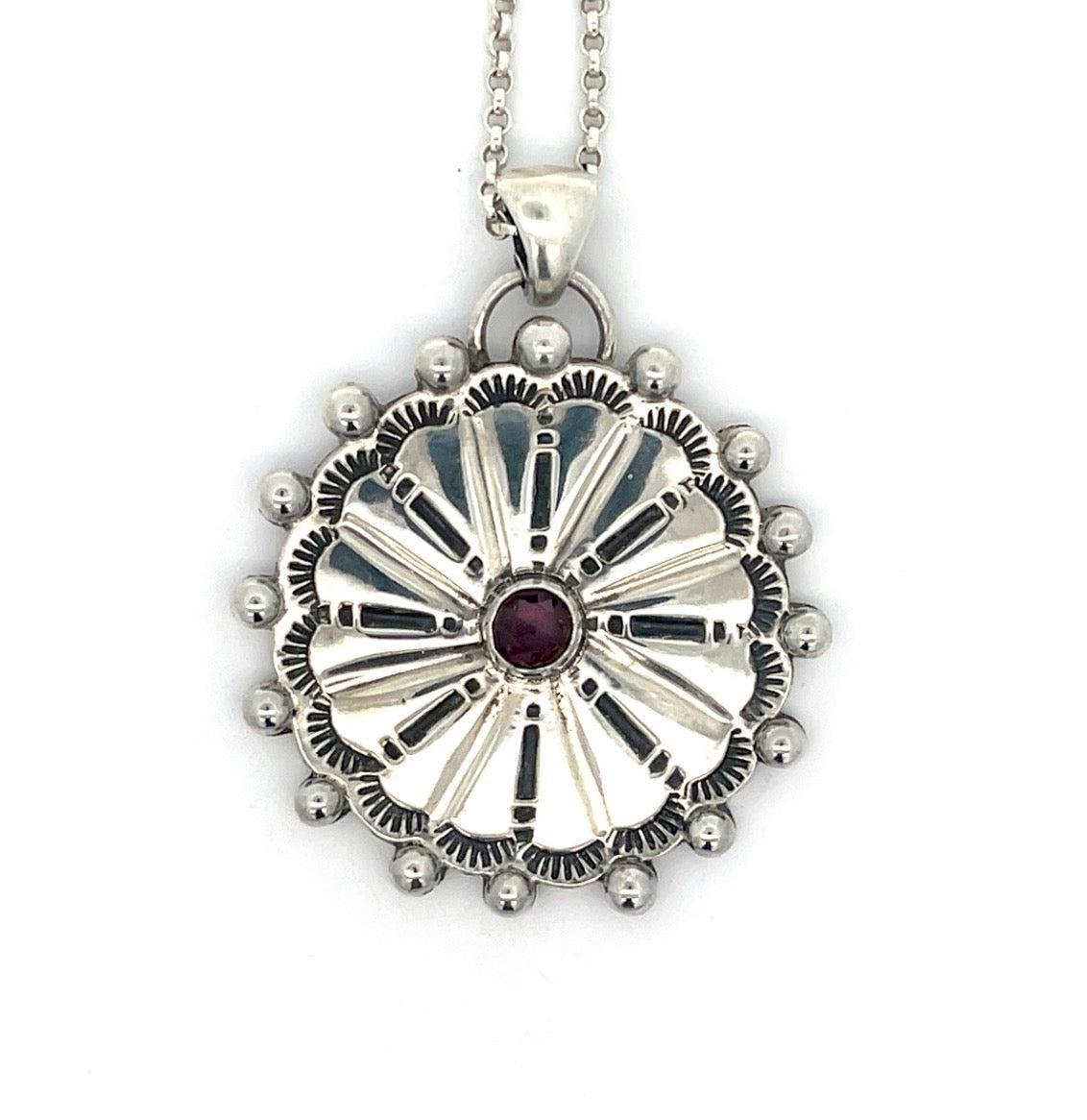 Garnet Concho Necklace
