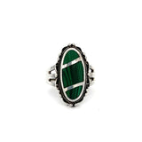 Malachite Inlay Ring Size 8