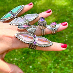 Moroccan Agate + Amethyst Statement Ring Size 8.5