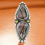 Ocean Jasper + Peridot Statement Ring Size 7.5