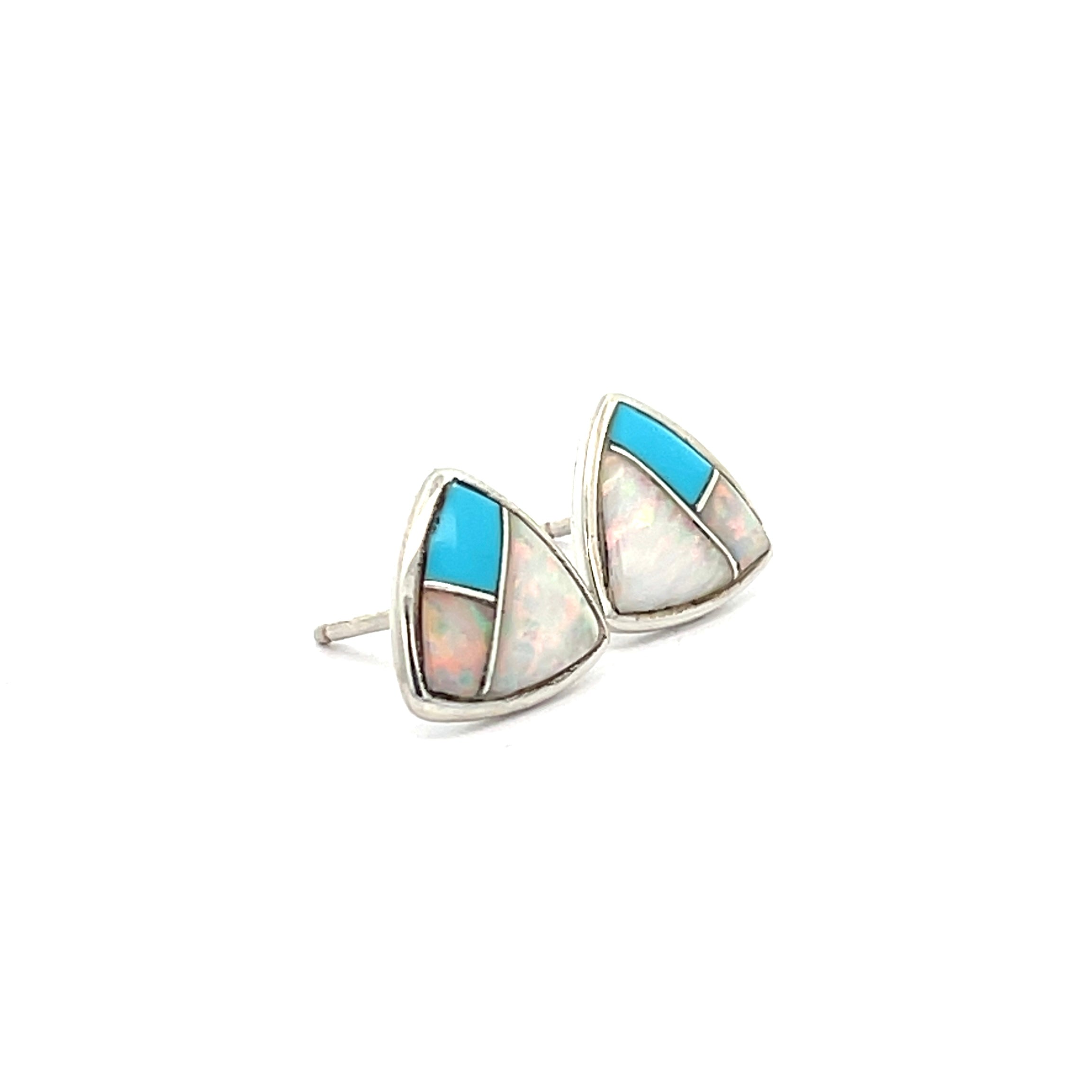 Opal Turquoise inlay Stud Earrings