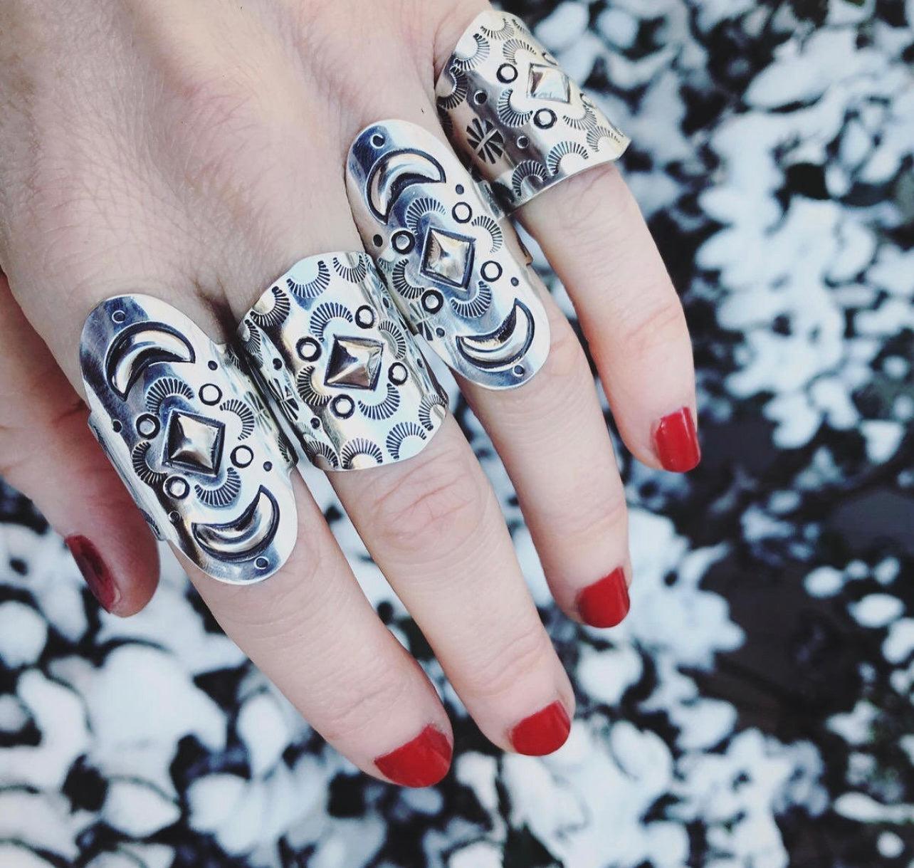 Sterling Silver Shield Maiden Ring I