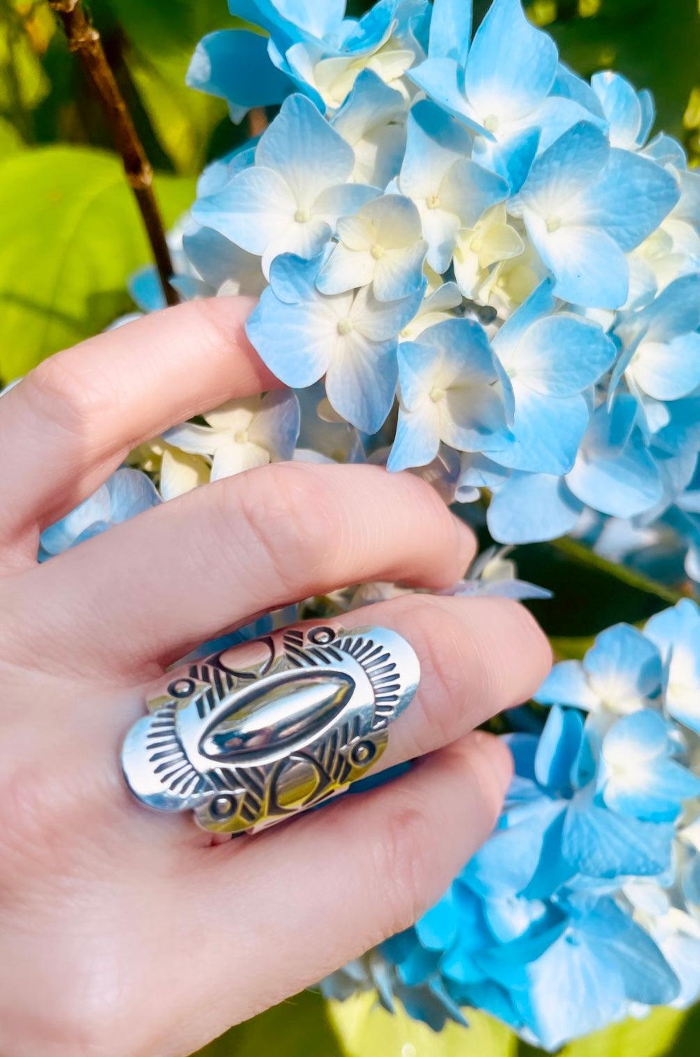 Sterling Silver Shield Maiden Ring IV