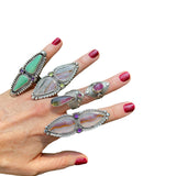 Tourmaline + Garnet Goddess Ring Size 9-9.25