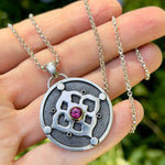 Tourmaline Necklace-Pendant 14K Gold + Sterling Silver