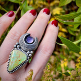 Turquoise Amethyst Ring Size 7.5