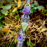 Turquoise Amethyst Ring Size 7.5