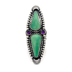 Turquoise Amethyst Statement Ring Size 7.5-7.75