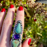 Turquoise Amethyst Statement Ring Size 9