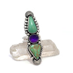Turquoise Amethyst Statement Ring Size 9