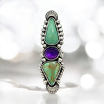 Turquoise Amethyst Statement Ring Size 9