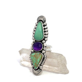 Turquoise Amethyst Statement Ring Size 9