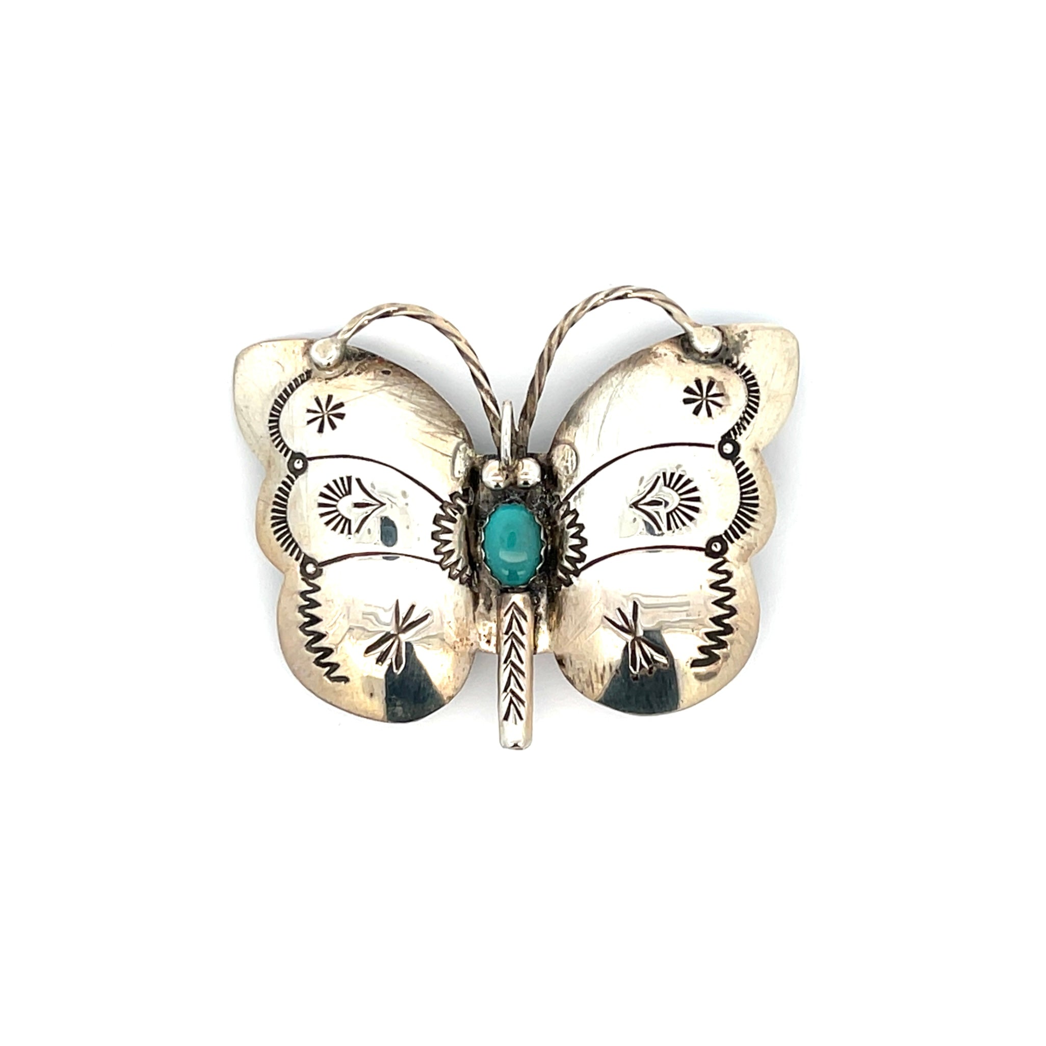 Turquoise Butterfly Brooch Pin