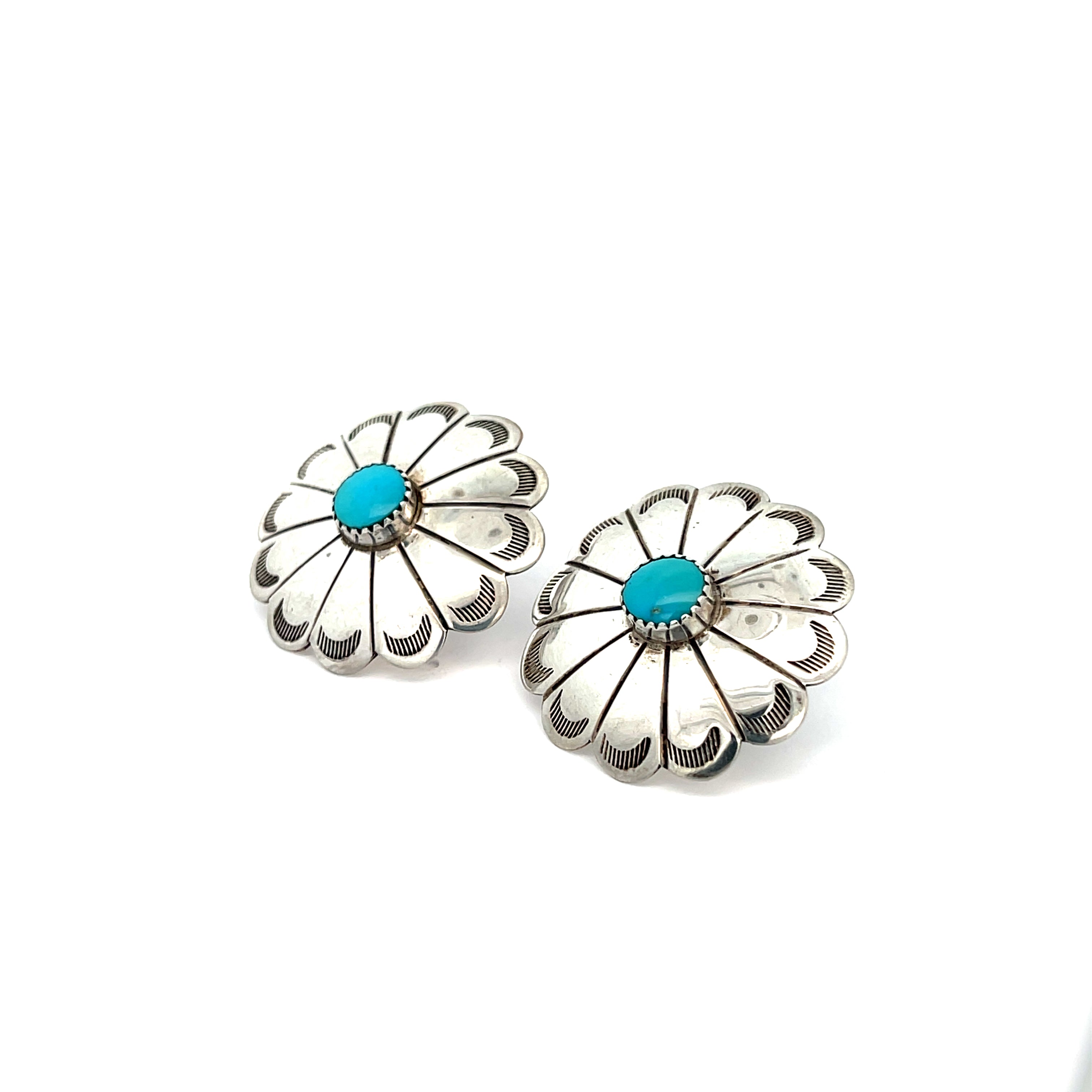 Turquoise Concho Earrings