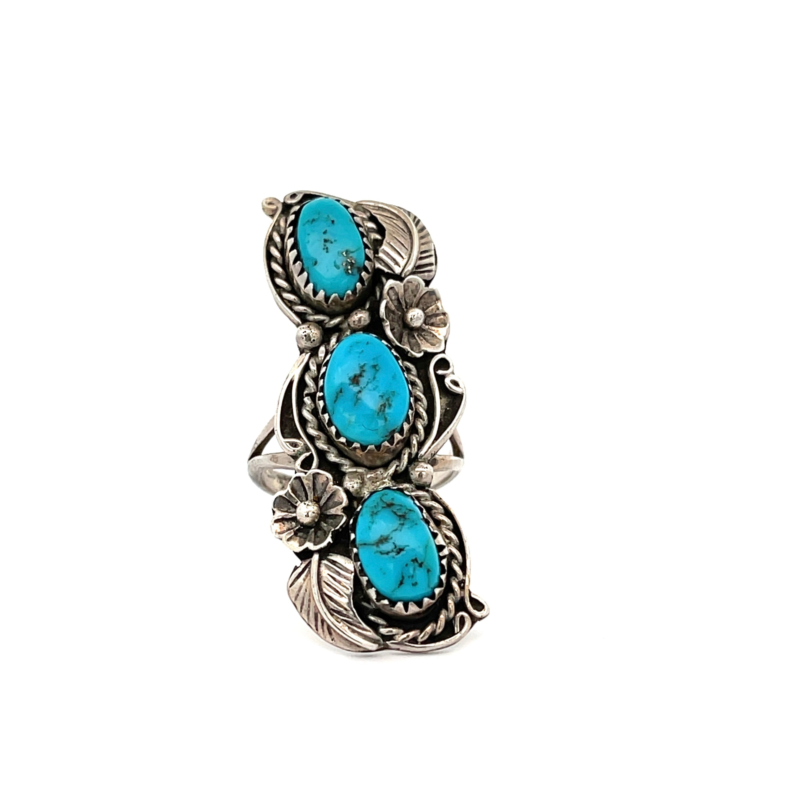 Turquoise Nugget Statement Ring Size 6.5