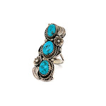 Turquoise Nugget Statement Ring Size 6.5