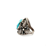 Turquoise Shield Ring Size 10.5