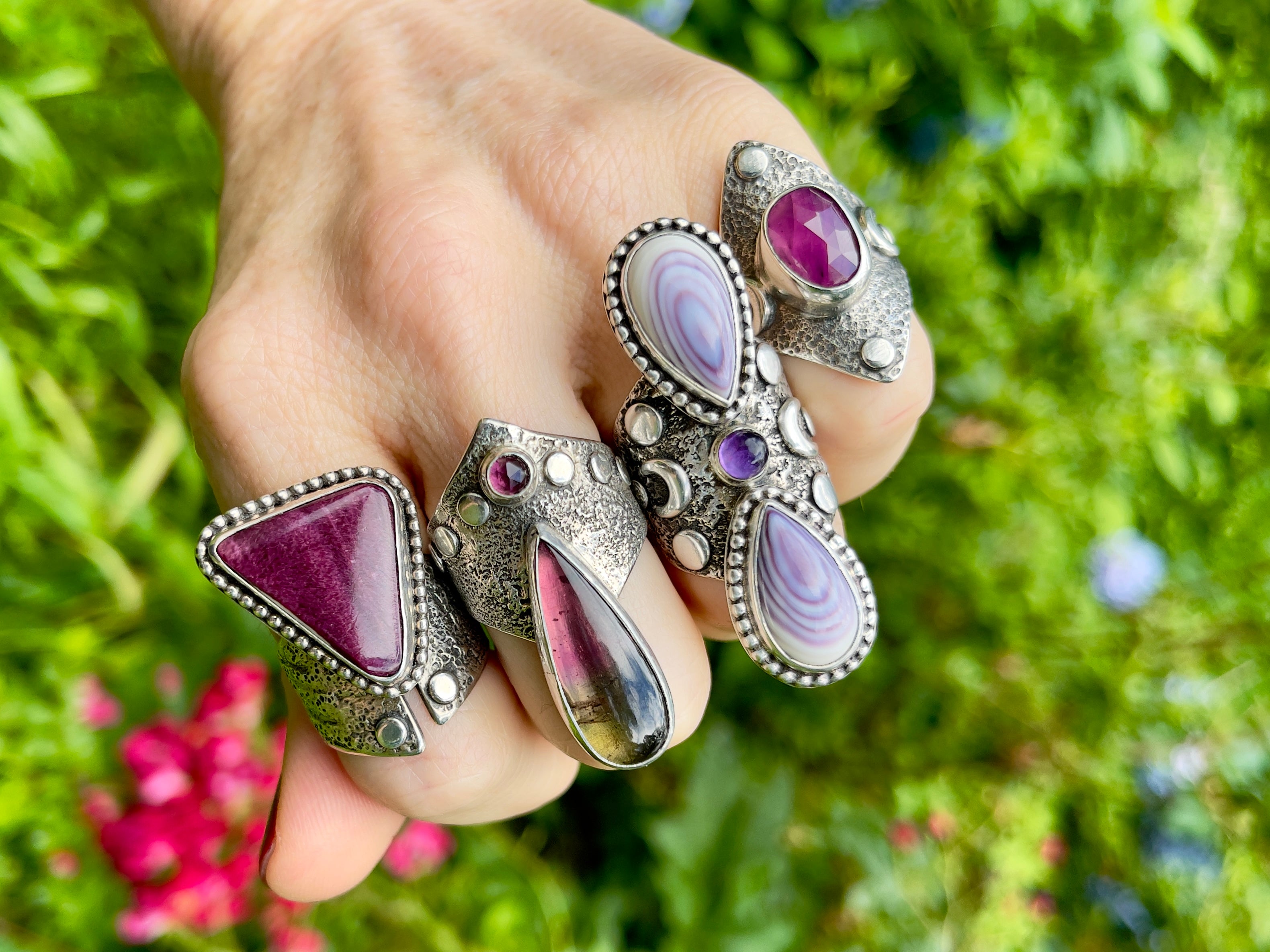 Wampum Amethyst Priestess Ring Size 7